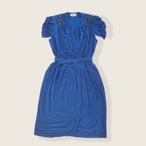 Vintage 80's Does 40's Cocktail Wrap Dress